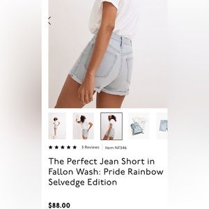 Women’s Madewell The Perfect Jean Short in Fallon Wash: Pride Rainbow Edition